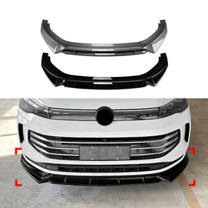 Amp-Z Front Bumper Lip For Volkswagen Tiguan Mk3 2024 Piano Black Carbon Fiber Texture Matte Finish Car Body Kit - Product Image 1