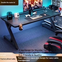Bureau d'ordinateur Gaming et d'étude en Titane avec Bras Mécanique, Fibre de Carbone, Bois Massif, Dissipation Thermique et Roulettes - Modèle International