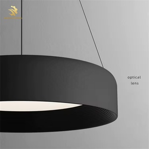 Hiện đại đơn giản vòng tròn màu đen vòng ánh sáng mặt dây chuyền nghệ thuật lịch thi đấu cho bar & nhà hàng tối ưu kích thước trung bình - Product Image 5