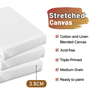 Toile de coton et de lin mélangée personnalisée 400g pour la peinture, fournitures d'art, <span class=keywords><strong>cadre</strong></span> de toile tendue pour la peinture d'art, vente en gros de bon marché - Product Image 3