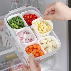 Kotak penyimpanan bawang putih jahe bawang putih, untuk kulkas buah sayuran segar plastik persegi panjang wadah makanan dapur - Product Image 1