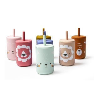 <span class=keywords><strong>Tasse</strong></span> droite en silicone pour bébés de dessin animé pour apprendre la paille de bébé étanche <span class=keywords><strong>tasse</strong></span> à boire directe mignonne pour l'activité de gymnastique en plein air - Product Image 5