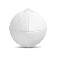 Ballon de football américain professionnel en cuir PU, logo personnalisé, tout blanc, tailles 3, 6, 9