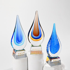 Trophée de luxe en verre <span class=keywords><strong>cristal</strong></span> émaillé ancien gravé, prix de la persévérance personnalisé, style commémoratif pour réunion annuelle - Product Image 2
