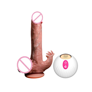 Dildo Realista con Movimiento <span class=keywords><strong>de</strong></span> Empuje, Triple Capa <span class=keywords><strong>de</strong></span> Silicona Líquida, Calentamiento a 42°C, Lengua Vibradora, Control Remoto, Silencioso, Dildo Grande para Mujeres - Product Image 1