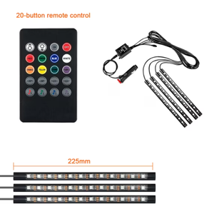 Bande lumineuse à 4 LED pour voitures, éclairage intérieur de voiture, couleur lumineuse, contrôle musical - Product Image 2