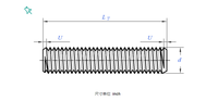 M9 Threaded Rod JunChuang 304 Stainless Steel Wolf Tooth Buckle Full Thread Screw Bolt Stud M6-M12 Short Tooth Rod