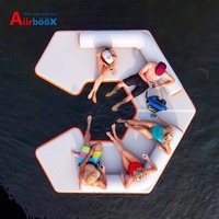 Plateforme aquatique gonflable personnalisée en PVC, canapé de loisirs, matelas flottant, lit, radeau, modèle d'amusement et de divertissement extérieur