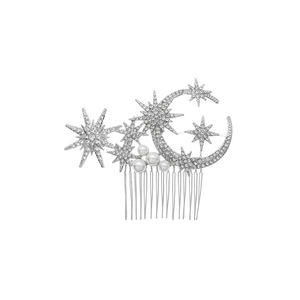 Estrella de ocho puntas Luna brillante peine para el cabello aleación con incrustaciones de diamantes de imitación perlas Clips diseño europeo <span class=keywords><strong>novia</strong></span> boda estilo horquilla - Product Image 4