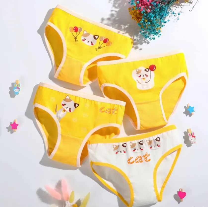 China fornecedores dos desenhos animados underwear infantil cute girl underwear algodão meninas crianças underwear