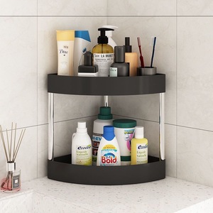 Bathroom Corner <b>Shelf</b> 4 Tier Circular Plastic Storage Rack Floor Standing With Wheels For Bathroom Organization - Product Image 3