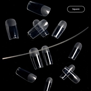 552pcs French Seamless No File Almond T Shape False <b>Nail</b> Tips Full Half Cover Boxed <b>Nail</b> Extension <b>Set</b> - Product Image 1