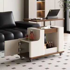 <span class=keywords><strong>Table</strong></span> basse mobile moderne et simple pour salon, petite <span class=keywords><strong>table</strong></span> d'appoint de canapé, <span class=keywords><strong>plusieurs</strong></span> tables d'appoint en bois massif, chariot de rangement relevable - Product Image 1