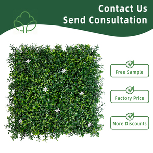 P203 tùy chỉnh Nguồn cung cấp vườn Faux nhựa cỏ tường nhân tạo hàng rào Bảng điều chỉnh cây xanh tường <span class=keywords><strong>Backdrop</strong></span> 50x50cm ODM OEM - Product Image 2