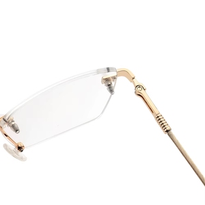 نظارات كمبيوتر معدنية مضادة للضوء الأزرق بتصميم ماسي للحماية من الإجهاد، خفيفة الوزن ومريحة بدون إطار - Product Image 4