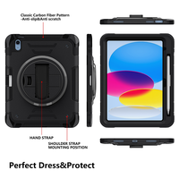 360 Derece Dönebilen Darbeye Dayanıklı Ağır Hizmet Tipi Sağlam Tablet Kılıfı iPad 11. Nesil 2025 A16 Kılıfı iPad 10. Nesil 10.9 inç Darbeye Karşı Koruyucu