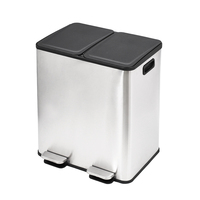 Poubelle de recyclage Poubelles de cuisine Poubelle à double compartiment avec pédale