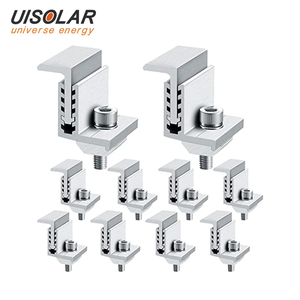UISOLAR-Abrazaderas de montaje de panel solar de aluminio duraderas, 30mm, <span class=keywords><strong>Centro</strong></span> de panel solar medio y medio, abrazadera C, techo y soporte de montaje - Product Image 1