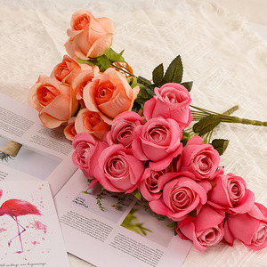 Meiyu Craft Flowers - Bouquet de roses artificielles à 11 têtes, longue tige de 30 cm à 100 cm, décoration de mariage et de maison - Product Image 2