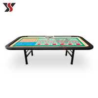 Table de Sic Bo pliable simple YS, table de jeu de dés professionnelle portable pour casino avec pieds en métal, logo personnalisé