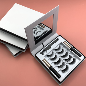 Ensemble de faux <span class=keywords><strong>cils</strong></span> magnétiques 3D en faux vison de marque privée, style moelleux, faux eye-liner avec <span class=keywords><strong>cils</strong></span> magnétiques - Product Image 5