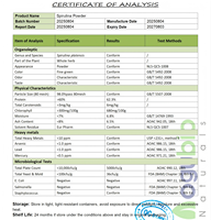 Poudre de spiruline verte d'approvisionnement d'usine Poudre de spiruline biologique Poudre d'extrait de spiruline