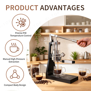 <span class=keywords><strong>เครื่อง</strong></span>ชงกาแฟเอสเพรสโซแบบแมนนวล รุ่น SS 304 พร้อมถังน้ำแบบมองเห็นได้  ระบบ PID และคันโยกกด - Product Image 2