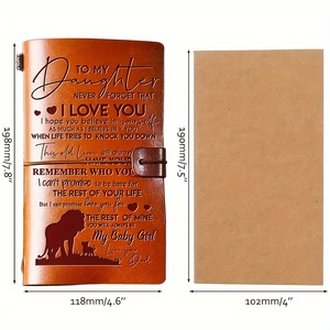 A6 Bloc-notes de voyage en cuir PU gravé de 144 pages pour le collège - Product Image 2