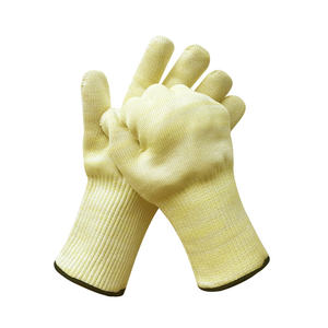 特注ホワイトイエローアラミド250度耐熱性手袋防火性余分に長い高温保護オーブン手袋 - Product Image 1