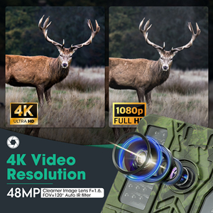 WiFi野生生物トレイルカメラ4K 48MPビデオIP67防水赤外線屋外フィールド監視CMOSセンサー要素付き - Product Image 2