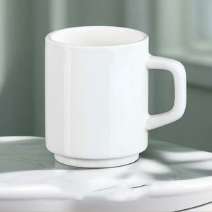 Vente en gros de tasses en porcelaine blanche simples et de grande capacité, et de tasses en céramique de couleur unie - Product Image 4