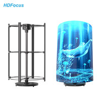 Ventilador de Columna con Holograma 3D Panorámico de 360° HDFocus de 75 cm, 2000 Nits de Brillo, Audio Bluetooth, Gestión en la Nube, Pantalla Cilíndrica
