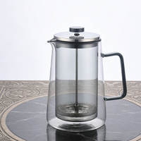 Cafetière à piston en verre borosilicate portable de grande capacité, créative et colorée, 800 ml, avec filtre en acier inoxydable 304