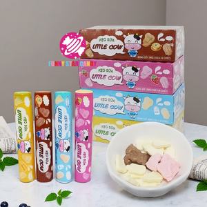 OEM ODM personalizado afrutado tableta <span class=keywords><strong>caramelos</strong></span> Halal dulces pequeña vaca leche seca caramelo forma de paleta leche yogur prensa tableta caramelo - Product Image 1