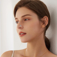 Piercing de nez en acier inoxydable, barre droite, barre en L, barre à 5 branches, zircon coloré, bijou de nez, cœur, étoile à cinq branches, accessoire de piercing