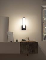 Applique murale magnétique noire 12W 4000K avec interrupteur tactile, rechargeable par USB, pour chambre à coucher, lampe murale de chevet