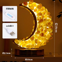 Lampe en cristal naturel prix d'usine améthyste bleu fluorite lune veilleuse pour la décoration de cadeaux vente en gros