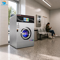 Laveuse-sécheuse compacte 33 kg à séchage rapide certifiée CE pour hôtels, paiement sans espèces, tout-en-un