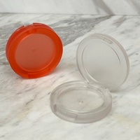 Boîtier rond à compartiment unique pour poudre libre, avec couvercle rabattable, pour poudre fixatrice nacrée, compact à fermeture à pression