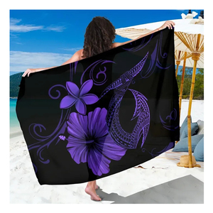 Haiwaii amo da pesca ibisco Plumeria stampa polinesiana da spiaggia Sarong costume da bagno da donna coprente Sarong <span class=keywords><strong>Pareo</strong></span> gonna da spiaggia - Product Image 4