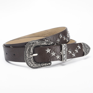 Ceinture en Faux Cuir Unisexe Ceinture Décorative pour Jeans Western Star Rivet Décors Ceinture pour Femmes Hommes Largeur <span class=keywords><strong>2</strong></span>.8CM - Product Image 4