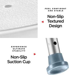 כסא מקלחת מתכווננת 150 ק "ג משקל יניקה רגלי יניקה אמבט בטיחות ציוד - Product Image 4