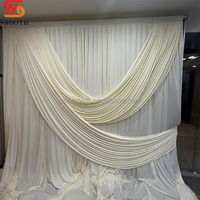 Rideau de mariage moderne personnalisé SMS avec draperie croisée en soie de lait et spandex pour événements et fêtes de mariage