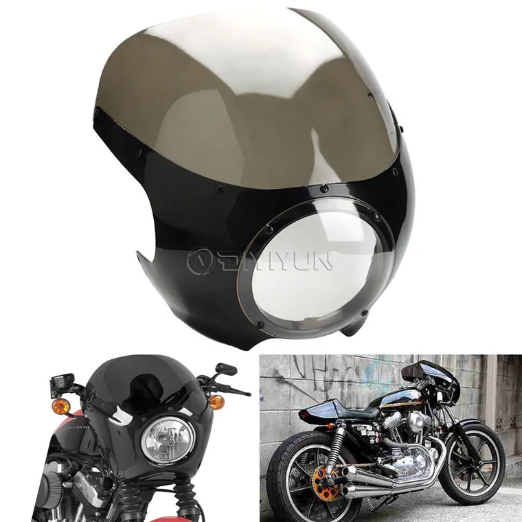 Parabrisas delantero Universal Retro para motocicleta, carenados para Harley Sportster bobber chopper