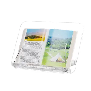 Acrylic Reading Book Stand With Hidden Clip Height Adjustable cookbook holder reading desk stand acrylic book stand for reading