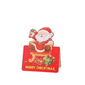 Trous de carte de voeux de Noël Matériau en carton de style vintage Vente en gros-Carte-cadeau suspendue de style petite enveloppe pour les vacances - Product Image 5