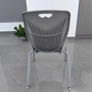 <b>Office</b> <b>Chair</b> Plastic Stackable Grey Metal Legs Steel Base Minimalist Design - Product Image 3