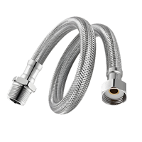 Tuyau de douche professionnel en acier inoxydable tressé gris chromé avec écrou en laiton monobloc pour l'hôtellerie