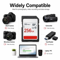 Kartu SD Boyue 64GB/128GB/256GB SDXC U3 V30 Plastik Kecepatan Baca 200MB/s Garansi 10 Tahun Warna Hitam untuk Kamera Video 4K
