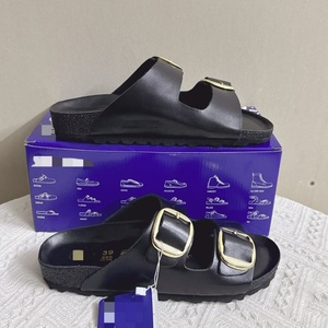 Pantuflas de Piel Vacuna Genuina Suave con Suela de EVA, Punta Redonda y Suela Gruesa, Logotipo Personalizable, Casuales para Exteriores, Otoño - Product Image 3